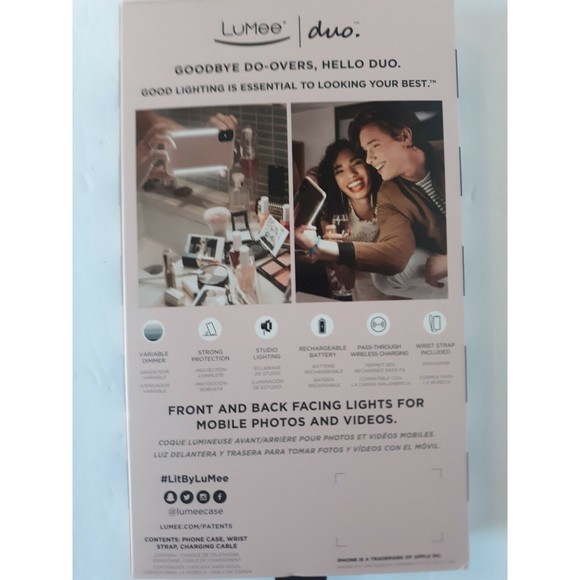 LuMee Duo Instafame Lighted Case For iPhone XS Max Purple Marble - Picture 4 of 4